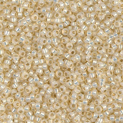 Buttercream Color-Lined Miyuki Seed Beads 11/0