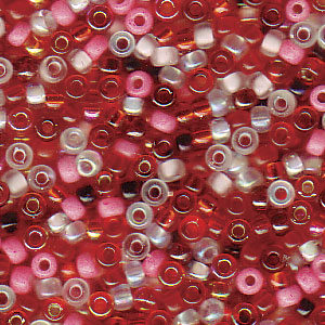 seed bead strawberry Miyuki Round Seed Beads, 11/0 Size, 24 Gram Tube, #mix05 Strawberry Fields Mix