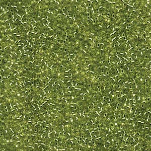 Silver-Lined Chartreuse Miyuki Seed Beads 15/0