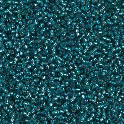 Silver-Lined Teal Miyuki Seed Beads 15/0