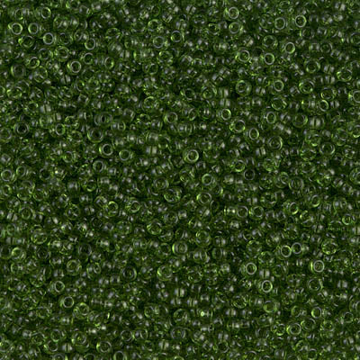 Transparent Olive Green Miyuki Seed Beads 15/0