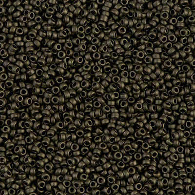 Matte Metallic Olive Green Miyuki Seed Beads 15/0