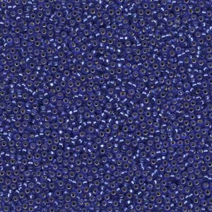 Matte Silver-Lined Cobalt Miyuki Seed Beads 15/0