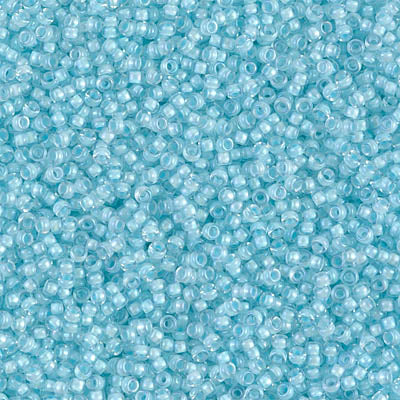 Lined Aqua Mist AB Miyuki Seed Beads 15/0