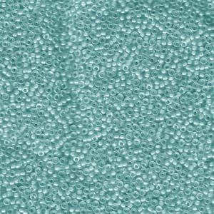 Lined Aqua Blue AB Miyuki Seed Beads 15/0