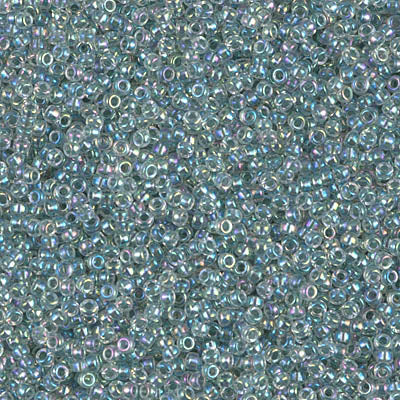 Lined Light Sea Foam AB Miyuki Seed Beads 15/0