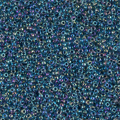 Lined Blue/Blue AB Miyuki Seed Beads 15/0
