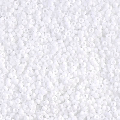 Matte White Miyuki Seed Beads 15/0