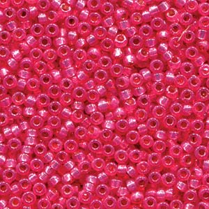 Duracoat Silver-Lined Dyed Flamingo Miyuki Seed Beads 15/0