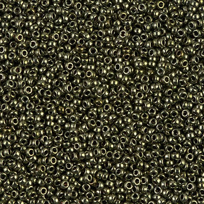 Metallic Olive Miyuki Seed Beads 15/0