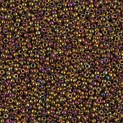 Metallic Gold Iris Miyuki Seed Beads 15/0
