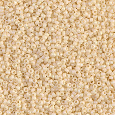 Opaque Cream AB Miyuki Seed Beads 15/0