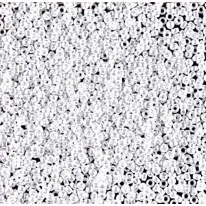 White Ceylon Miyuki Seed Beads 15/0