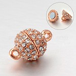 Alloy Rhinestone Magnetic Clasp RoseGold