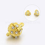 Alloy Round Rhinestone Magnetic Clasps GP