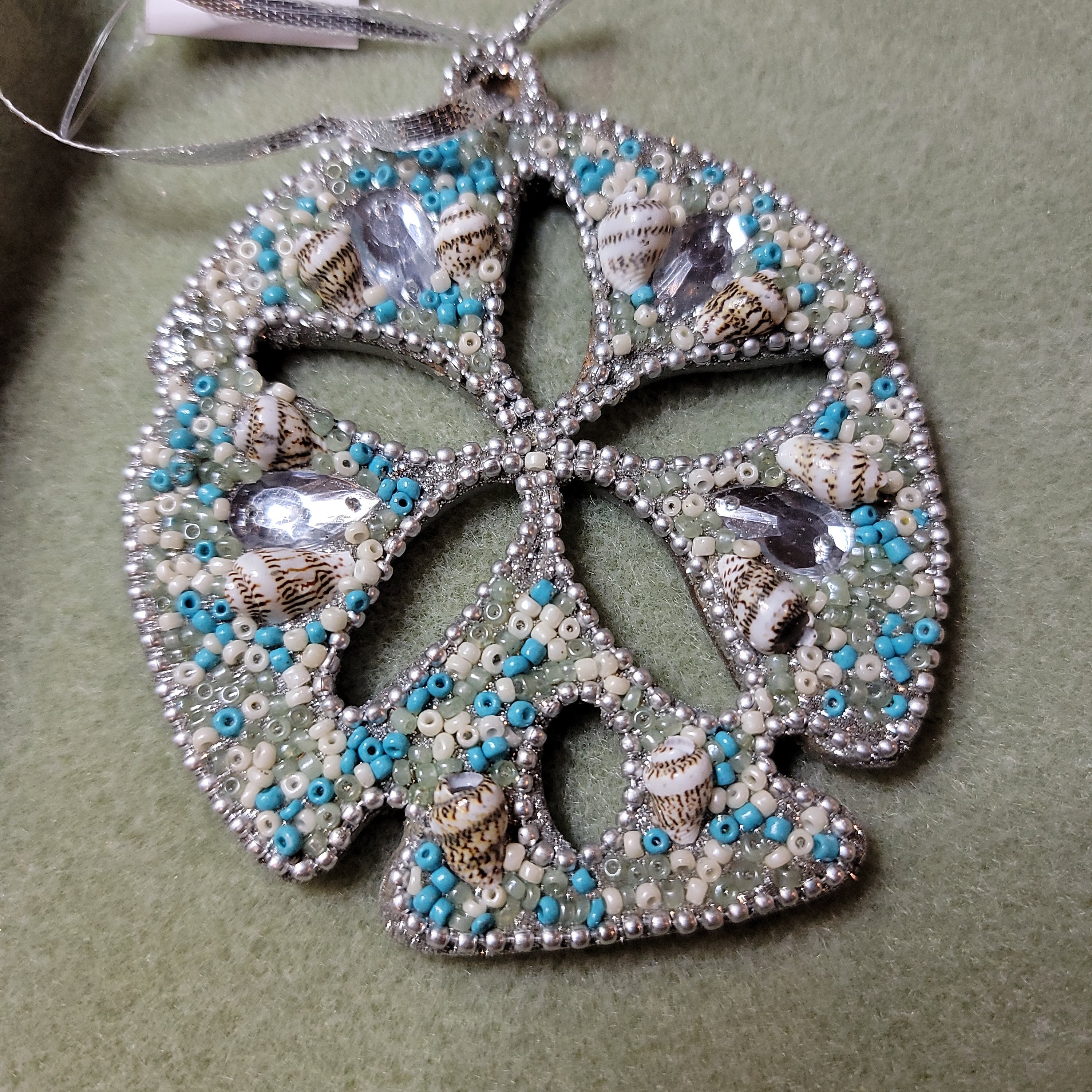 Handmade Beaded Sand Dollar Ornament