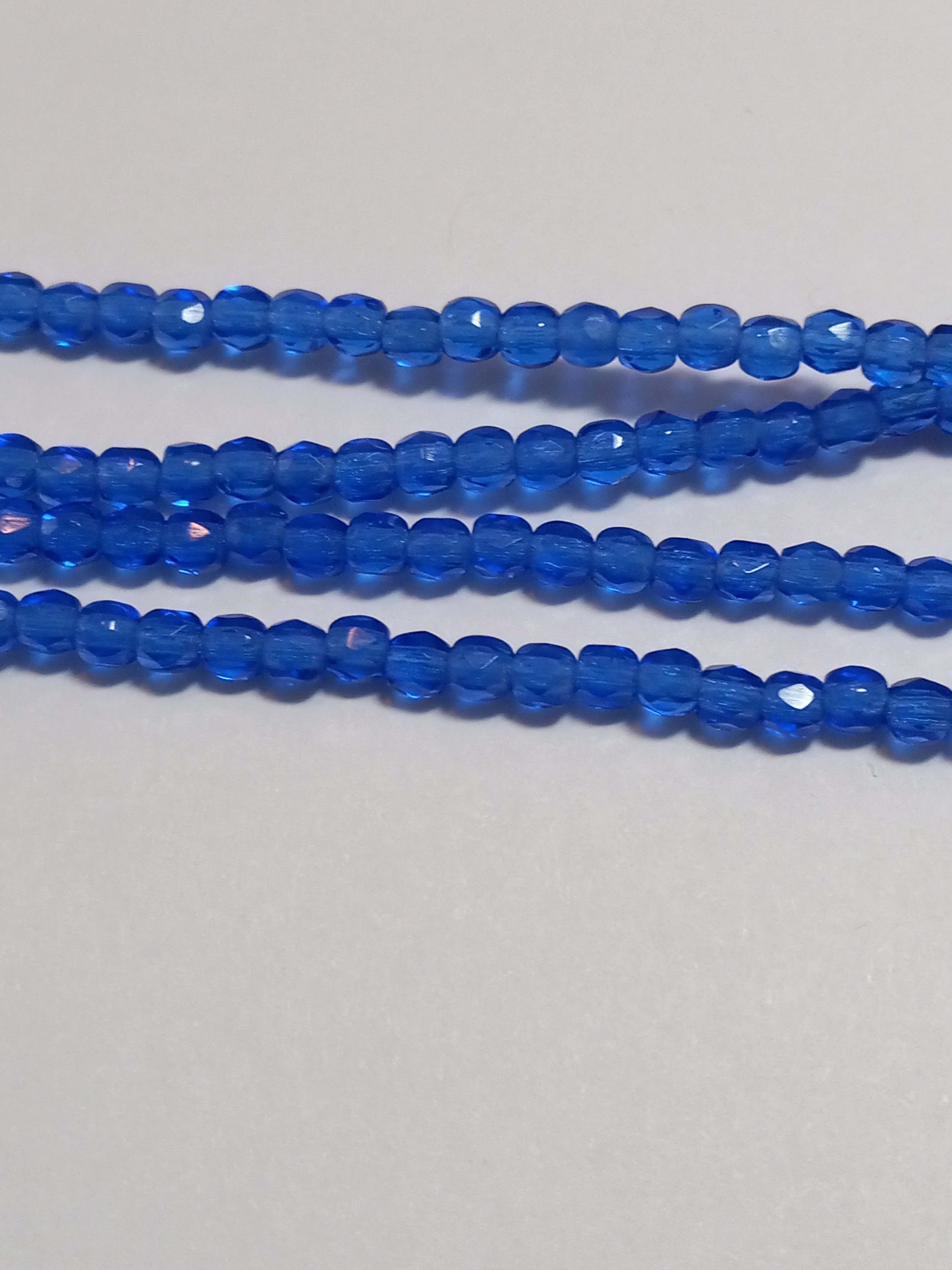 3MM Dark Sapphire Czech Glass Fire Polished Beads