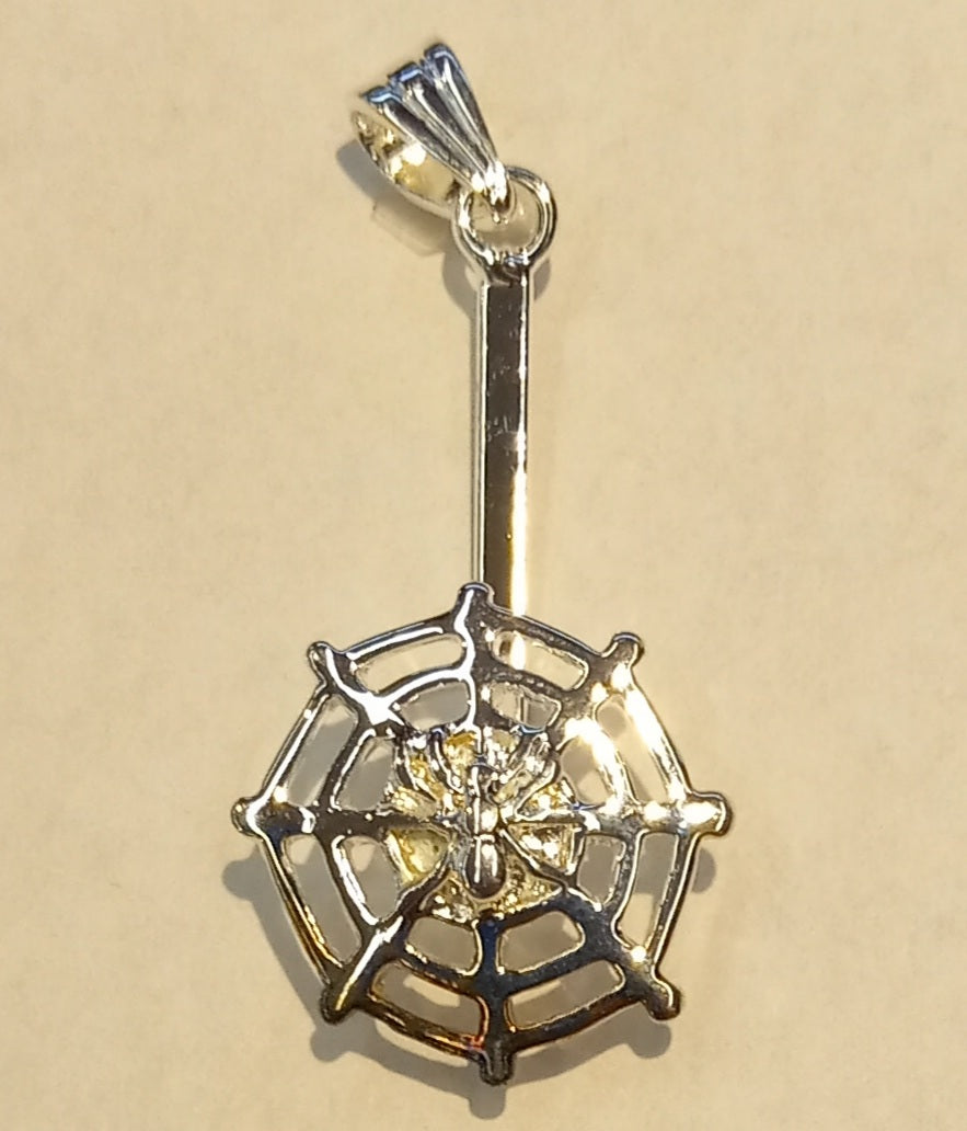 Donut Bail Silver Plate Spider Web