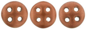 Matte Metallic Antique Copper CzechMates QuadraLentil Beads - 6mm