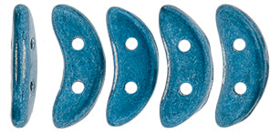 Saturated Metallic Shaded Spruce CzechMates Crescent Beads - 10 x 3mm