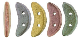 Matte Metallic Bronze Iris CzechMates Crescent Beads - 10 x 3mm