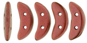 Matte Metallic Lava CzechMates Crescent Beads - 10 x 3mm