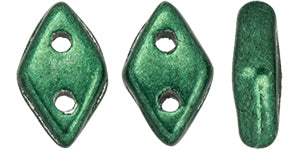 Saturated Metallic Martini Olive CzechMates Diamond Beads - 6.5 x 4mm