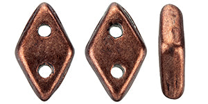 Saturated Metallic Chicory Coffee CzechMates Diamond Beads - 6.5 x 4mm