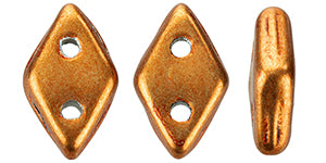 Saturated Metallic Hazel CzechMates Diamond Beads - 6.5 x 4mm