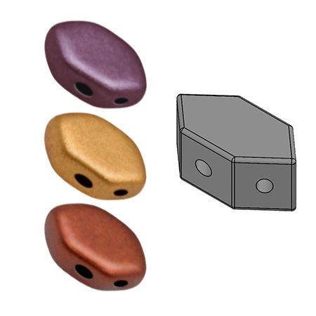 Yellow Gold Metallic Iris Paros par Puca Beads