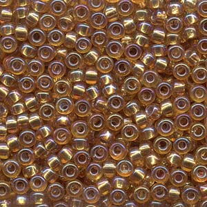 Silver-Lined Dark Gold AB Miyuki Seed Beads 6/0