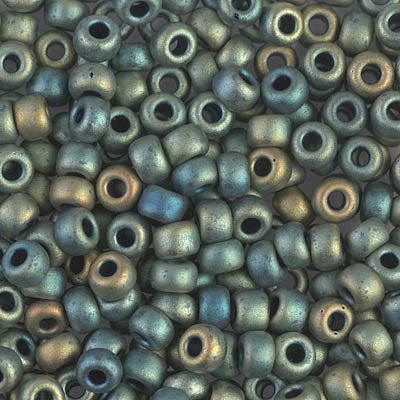 Metallic Matte Green Iris Miyuki Seed Beads 6/0