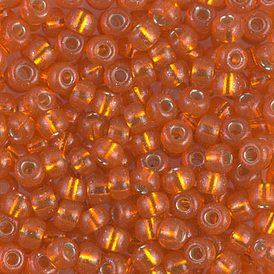 Silver-Lined Orange Miyuki Seed Beads 6/0