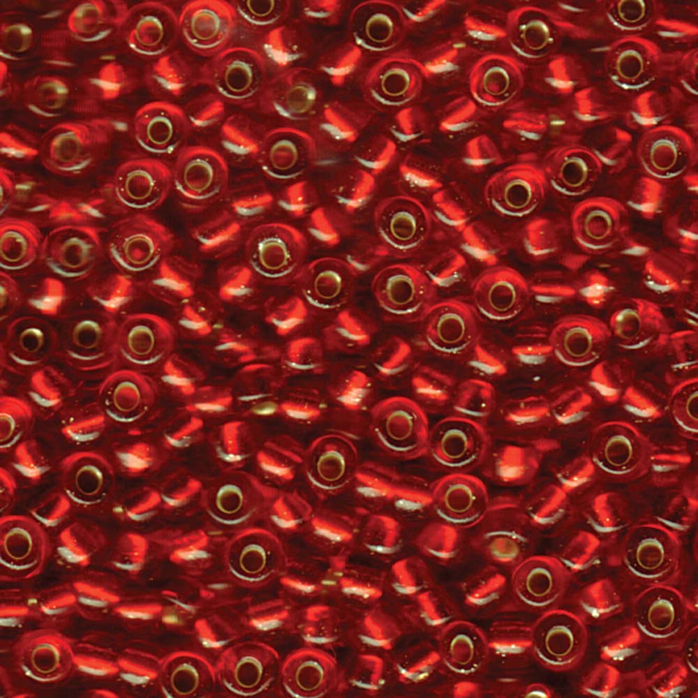 Silver-Lined Ruby Miyuki Seed Beads 6/0