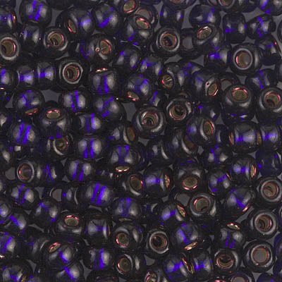 Dyed Silver-Lined Dark Purple Miyuki Seed Beads 6/0