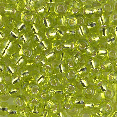 Silver-Lined Chartreuse Miyuki Seed Beads 6/0