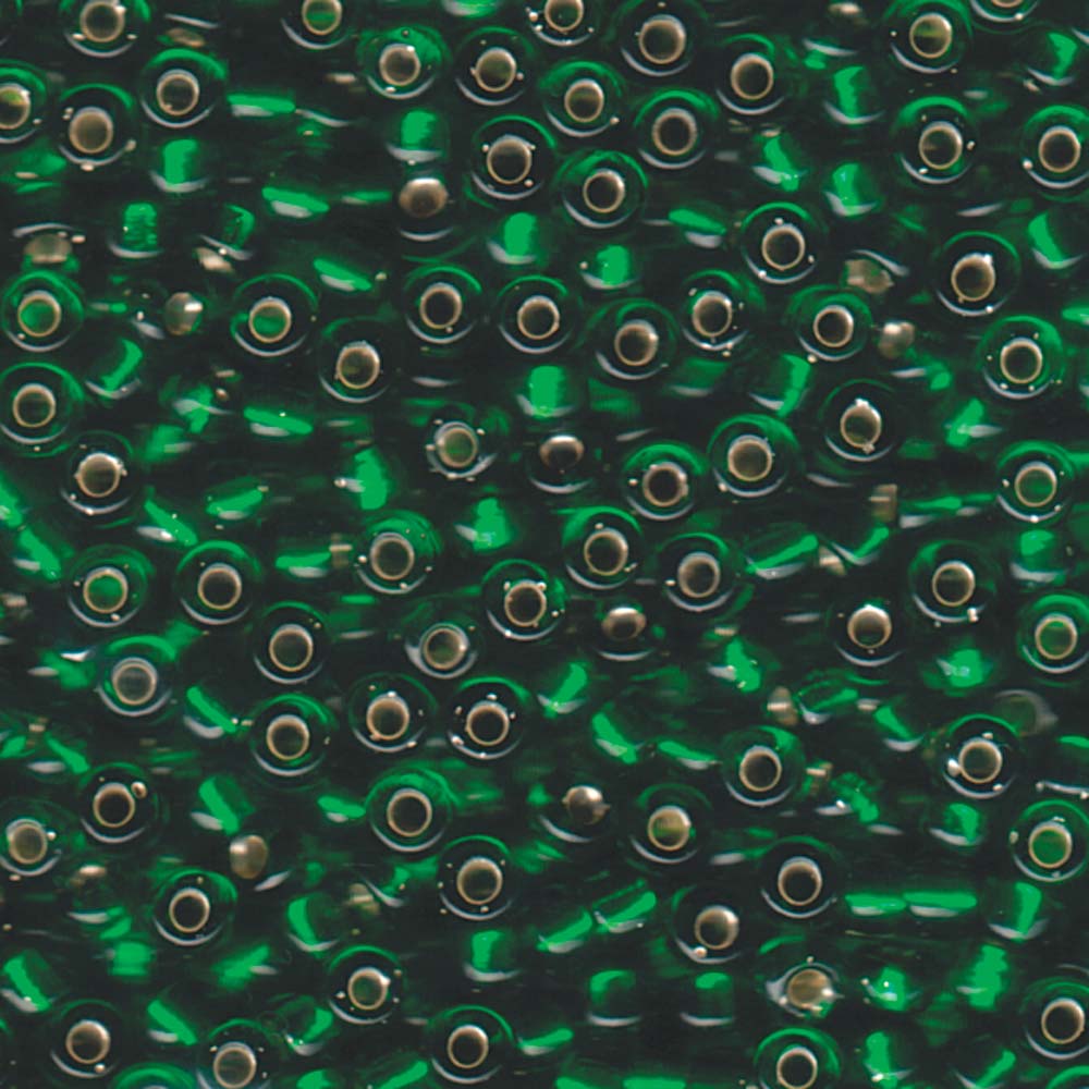 Silver-Lined Green Miyuki Seed Beads 6/0