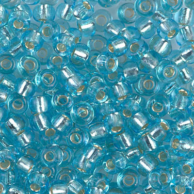 Silver-Lined Aqua Miyuki Seed Beads 6/0