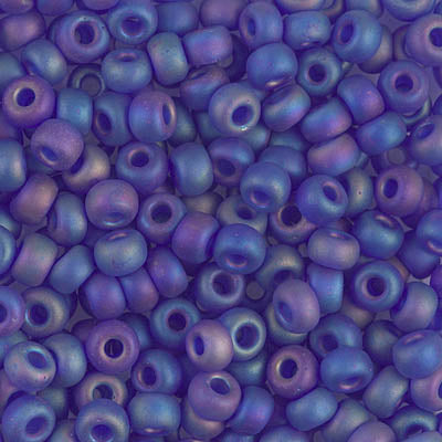 Matte Transparent Cobalt AB Miyuki Seed Beads 6/0