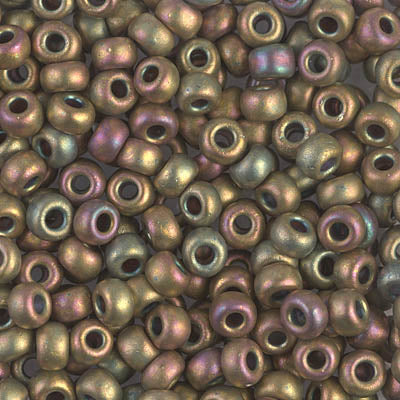 Matte Metallic Khaki Iris Miyuki Seed Beads 6/0