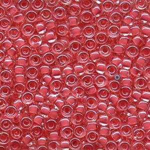 Coral Lined Crystal Miyuki Seed Beads 6/0