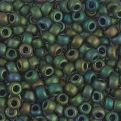 Matte Metallic Dark Green Iris Miyuki Seed Beads 6/0