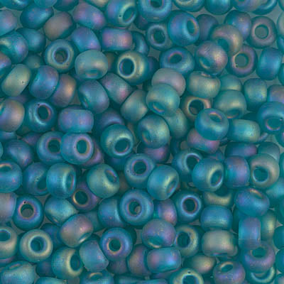 Matte Transparent Teal AB Miyuki Seed Beads 6/0