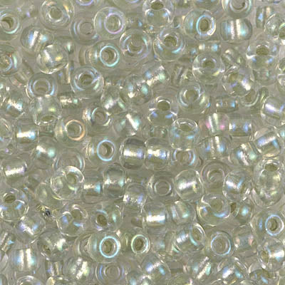Pale Lime Lined Crystal Miyuki Seed Beads 6/0