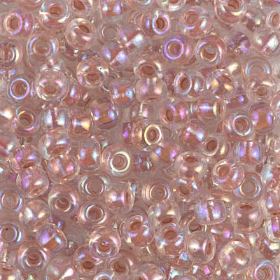 Dark Peach Lined Crystal AB Miyuki Seed Beads 6/0