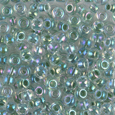 Lime Lined Crystal AB Miyuki Seed Beads 6/0