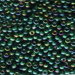 Chartreuse Lined Green AB Miyuki Seed Beads 6/0