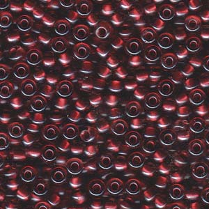 Pearlized Amy/Burgundy Miyuki Seed Beads 6/0