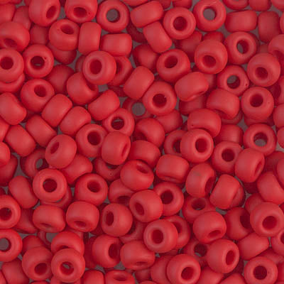 Matte Opaque Red Miyuki Seed Beads 6/0
