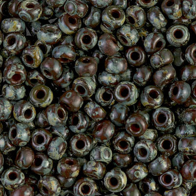 Picasso Red Brown Transparent Miyuki Seed Beads 6/0